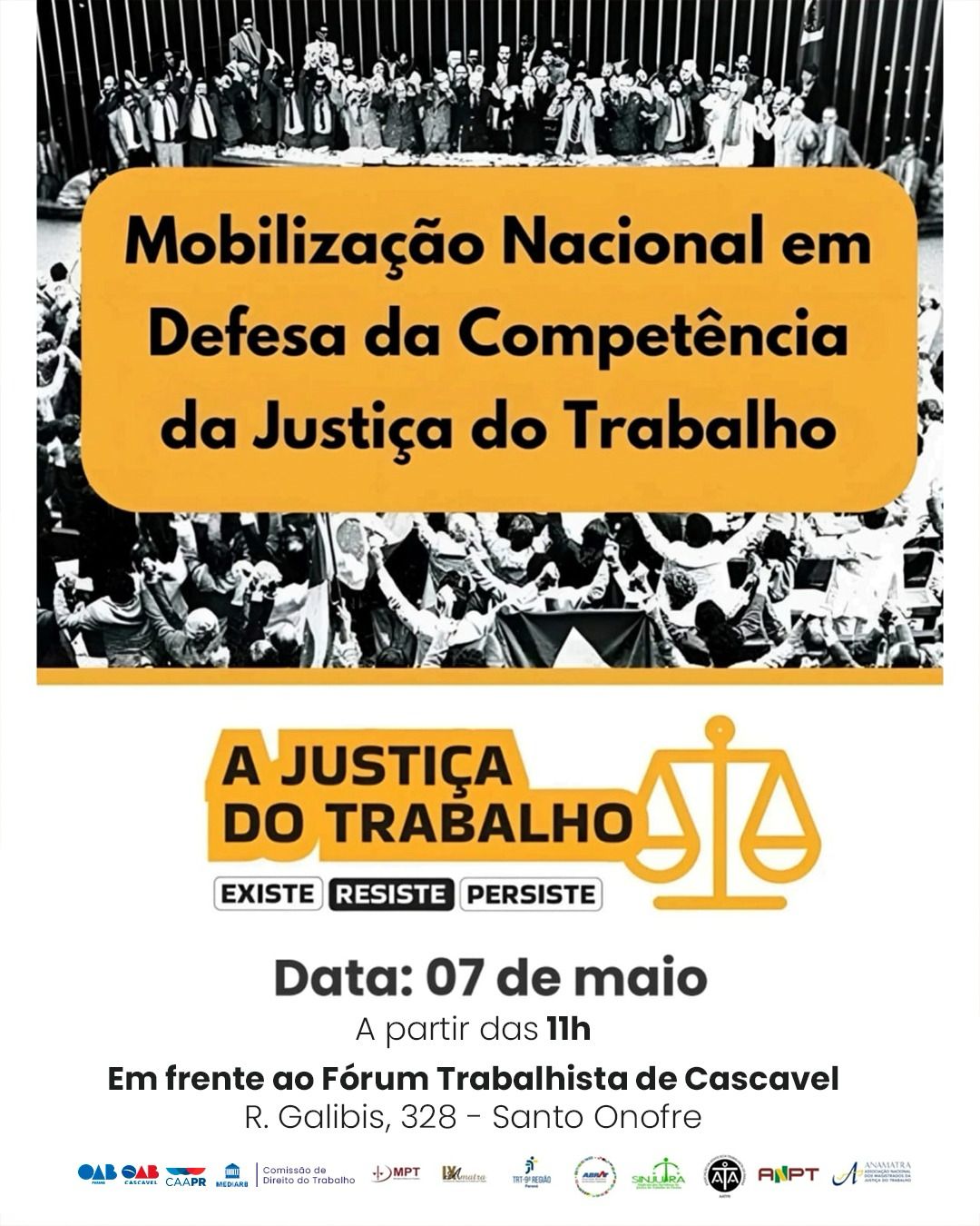 OAB Cascavel participa da Mobilização Nacional em Defesa da Competência da Justiça do Trabalho